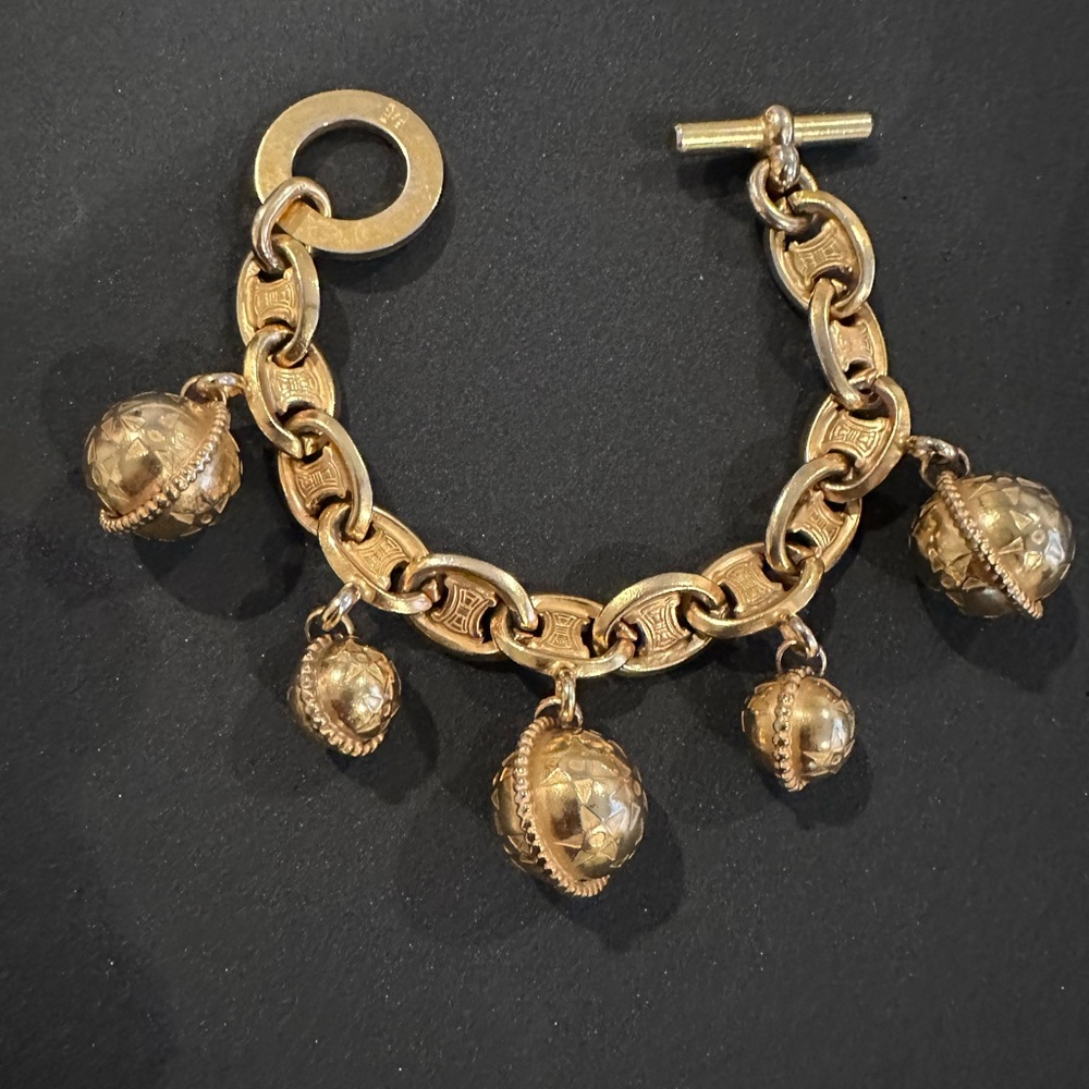 Rare 1990 collection CELINE triomphe star ball charm bracelet, like new.